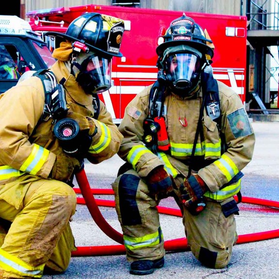 Two firefighters